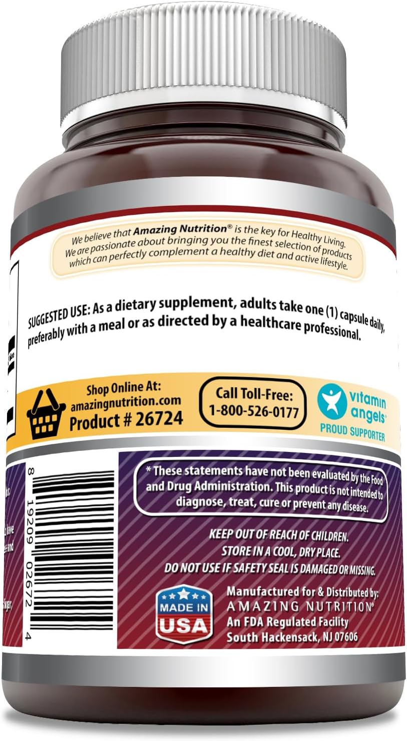 Amazing Formulas Inositol 500 mg 200 Capsules Supplement | Vitamin B8 | Non-GMO | Gluten Free | Made in USA