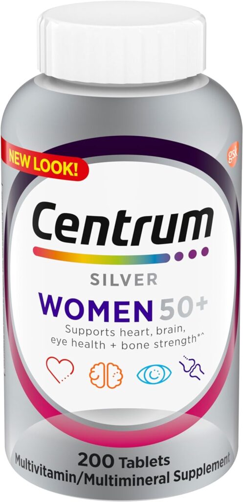 Centrum Silver Womens Multivitamin for Women 50 Plus, Multivitamin/Multimineral Supplement with Vitamin D3, B Vitamins, Non-GMO Ingredients, Supports Memory and Cognition in Older Adults - 200 Ct