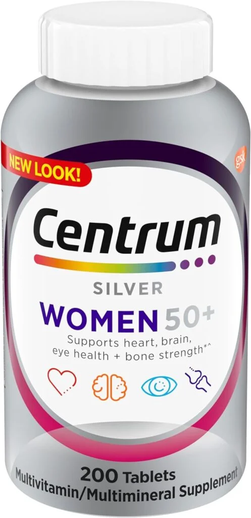 Centrum Silver Womens Multivitamin for Women 50 Plus, Multivitamin/Multimineral Supplement with Vitamin D3, B Vitamins, Non-GMO Ingredients, Supports Memory and Cognition in Older Adults - 200 Ct