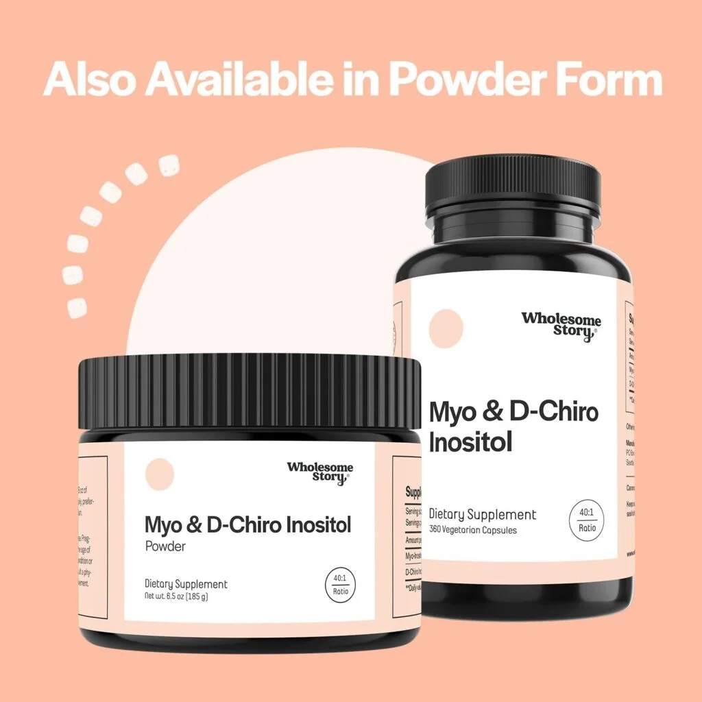 Myo-Inositol  D-Chiro Inositol Blend Capsule | 90-Day Supply | Most Beneficial 40:1 Ratio | Hormonal Balance  Healthy Ovarian Function Support for Women | Vitamin B8 | 360 Inositol Supplement Caps