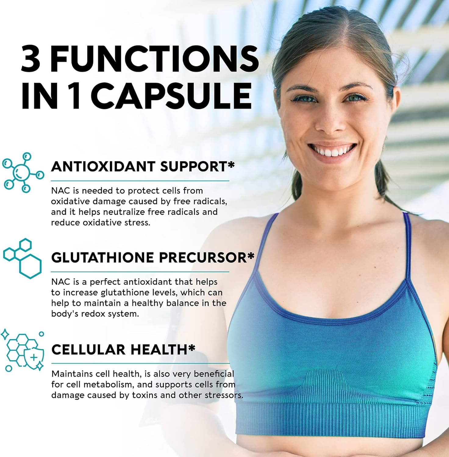 NAC  Vitamin B Complex Capsules - N-Acetyl L-Cysteine - Antioxidant, Immune  Thyroid Support - 11-in-1 B-Complex + Vitamin C, Choline, Inositol - Energy, Brain  Heart Support Supplements