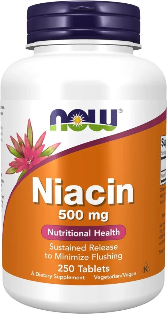 NOW Supplements, Niacin (Vitamin B-3) 500 mg, Sustained Release, Nutritional Health, 250 Tablets