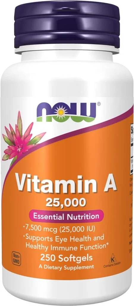 NOW Supplements, Vitamin A (Fish Liver Oil) 25,000 IU, Essential Nutrition, 250 Softgels