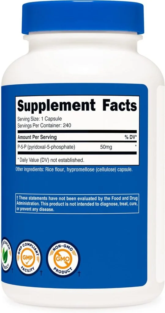 Nutricost P5P Vitamin B6 Supplement 50mg, 240 Capsules (Pyridoxal-5-Phosphate) - Vegetarian Friendly, Non-GMO, Gluten Free
