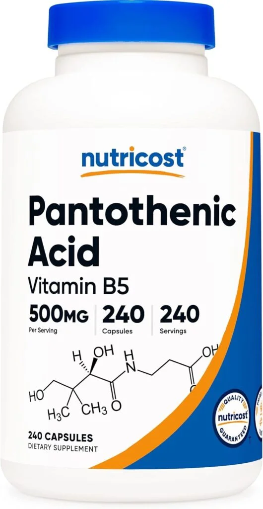 Nutricost Pantothenic Acid (Vitamin B5) 500mg, 240 Capsules