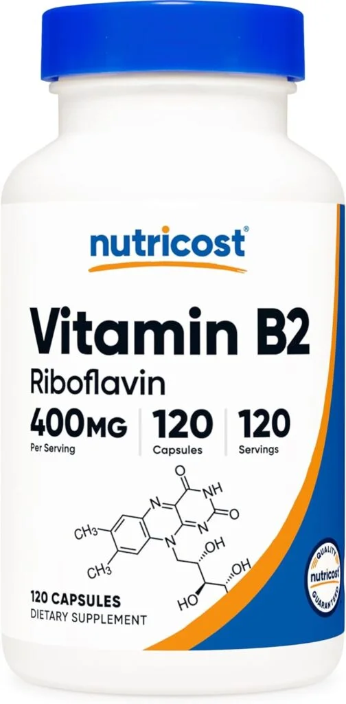 Nutricost Vitamin B2 (Riboflavin) 400mg, 120 Capsules - Gluten Free, Non-GMO