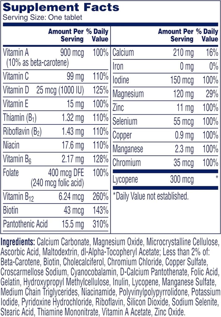 One A Day Men’s Multivitamin, Supplement Tablet with Vitamin A, Vitamin C, Vitamin D, Vitamin E and Zinc for Immune Health Support, B12, Calcium  more, 200 count