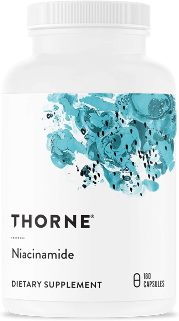 Thorne Niacinamide - 500mg Niacin - Non-Flushing Form of Vitamin B3 - Support Joint Health, Skin Health  Restful Sleep - Gluten-Free - 180 Capsules