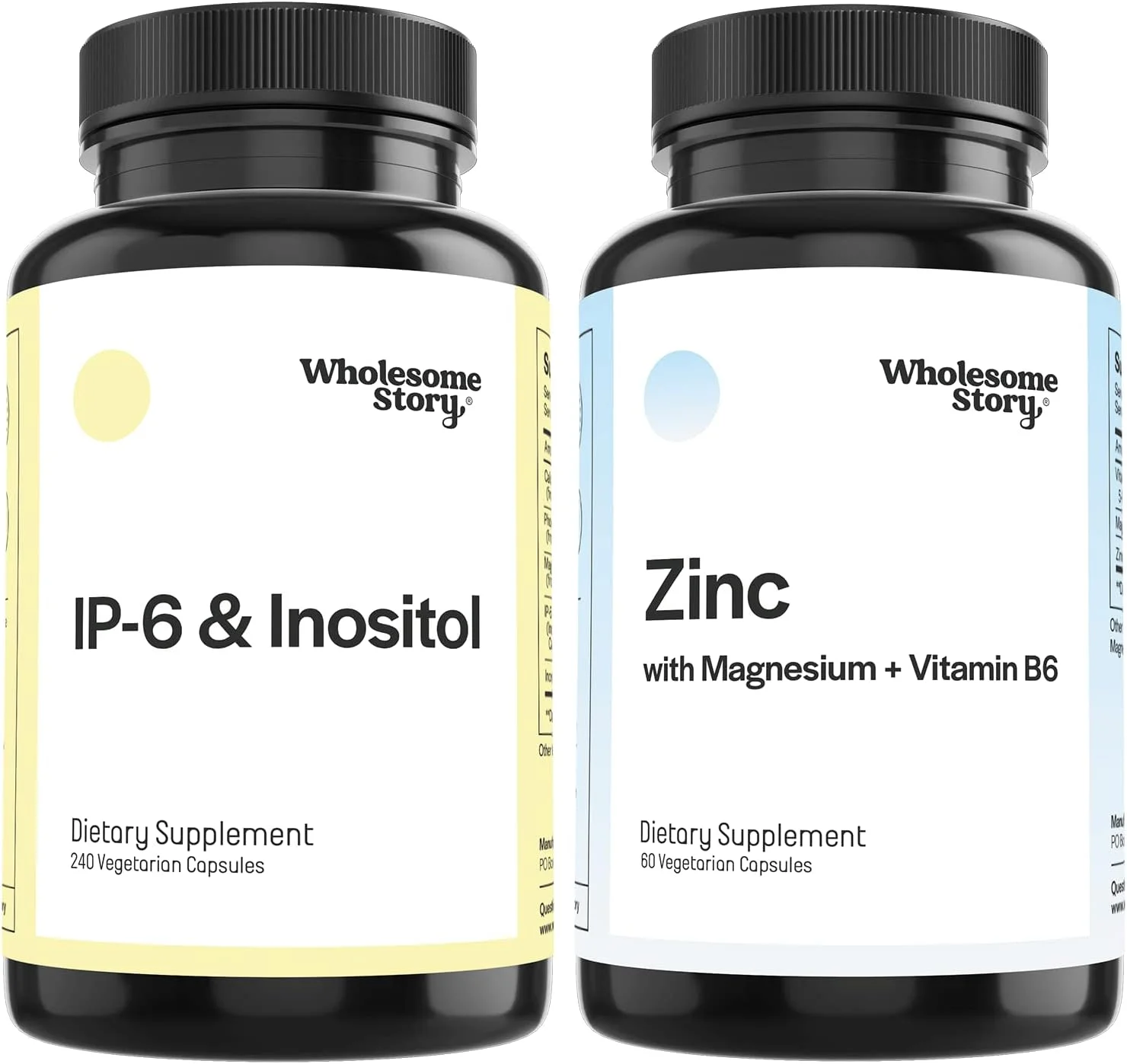 Wholesome Story IP6 Inositol Capsules for Immune Health Support + 3-in-1 Zinc Picolinate Magnesium Glycinate Supplements with Vitamin B6 | Antioxidant, Vegan  Gluten-Free | 60 Day  30 Day Supply