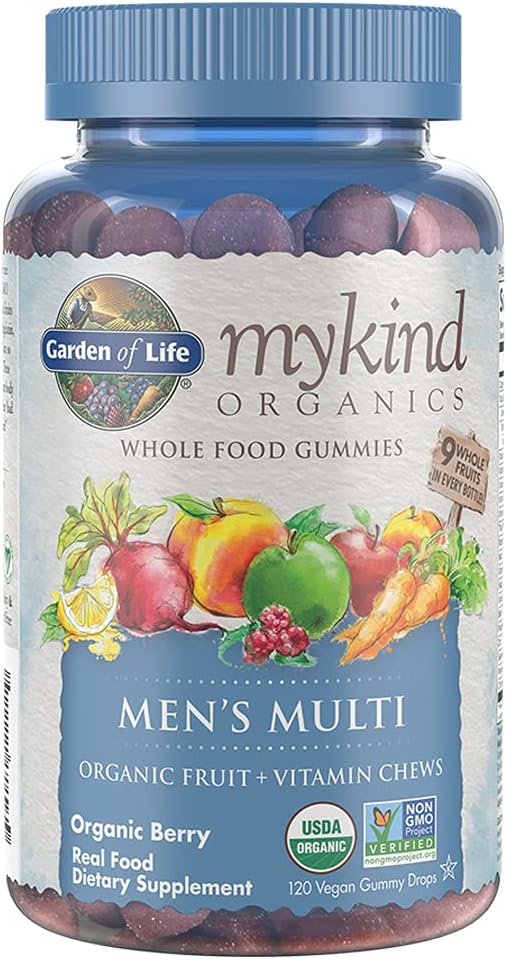 Garden of Life mykind Organics Mens Gummy Vitamins Multi Berry, 120 Count