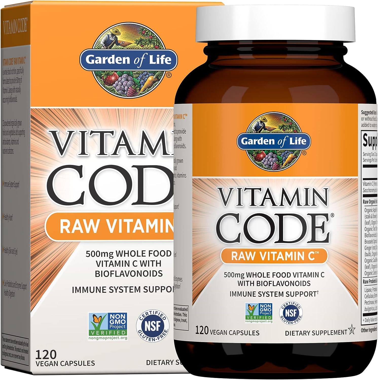 Garden Of Life, Raw Vitamin Code Vitamin C, 120 Veg Capsules