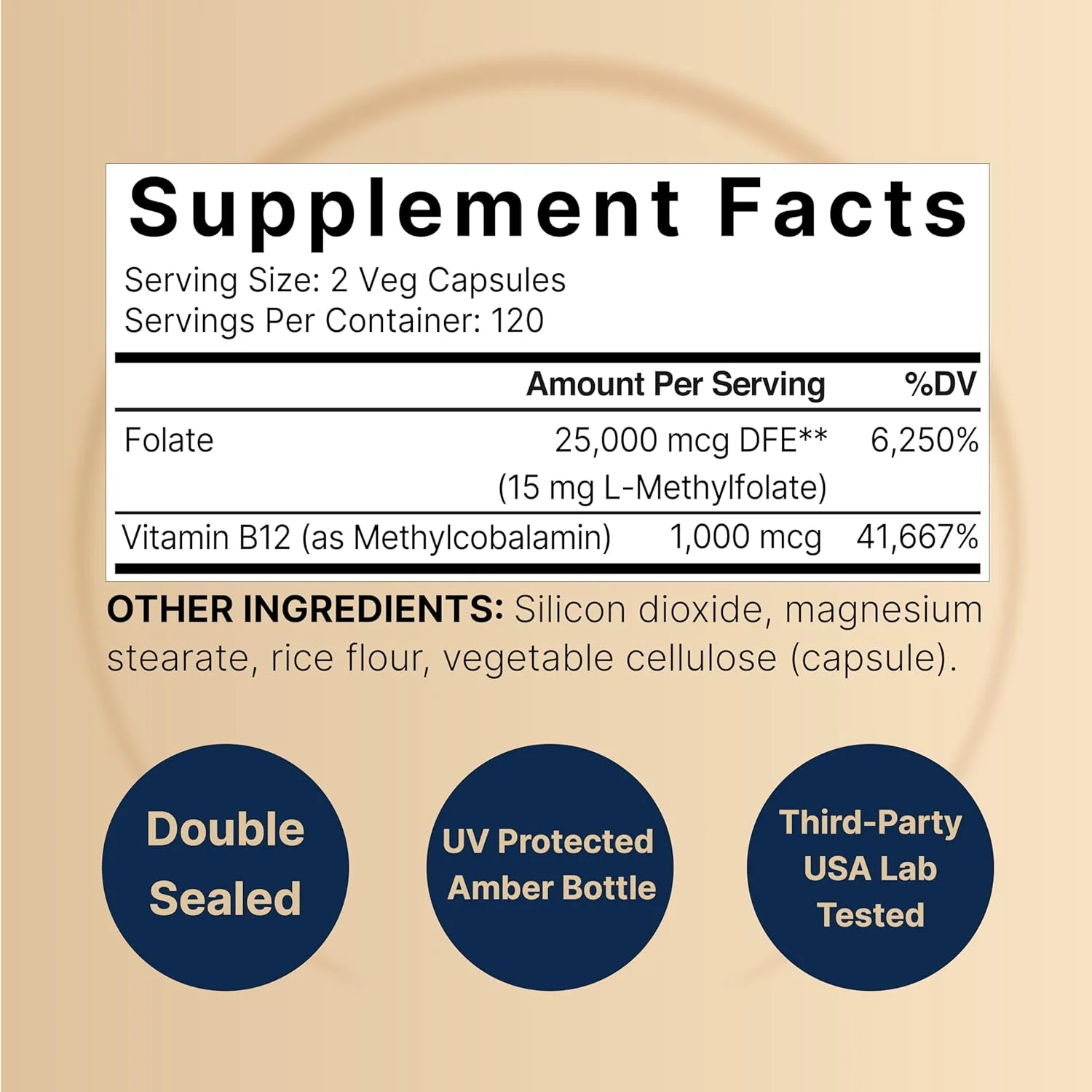 NatureBell L Methylfolate 15mg, 240 Veggie Capsules | 5-MTHF with Methyl B12 1,000mcg | High Potency Dual Action for Energy  Cognitive Support, Active Folic Acid – Methyl Folate Supplement
