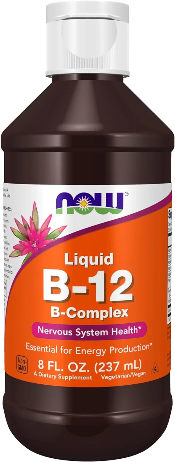 NOW Supplements, Vitamin B-12 Complex Liquid, Energy Production*, Nervous System Health*, 8-Ounce