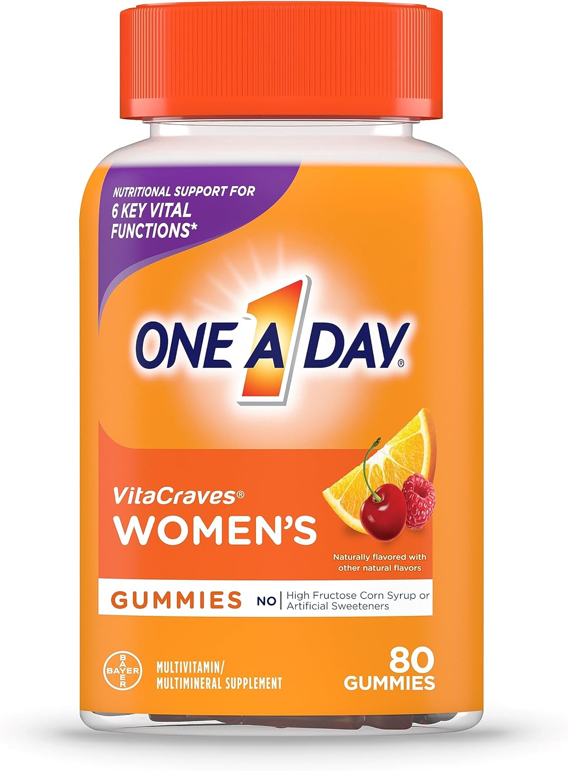 One A Day Women’s  Multivitamin Gummies, Supplement with Vitamin A, Vitamin C, Vitamin D, Vitamin E and Zinc for Immune Health Support*, Calcium  more, 80 count