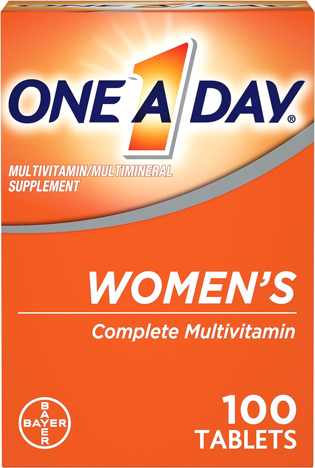 One A Day Women’s Multivitamin, Supplement with Vitamin A, Vitamin C, Vitamin D, Vitamin E and Zinc for Immune Health Support, B12, Biotin, Calcium  More, Tablet, 100 count