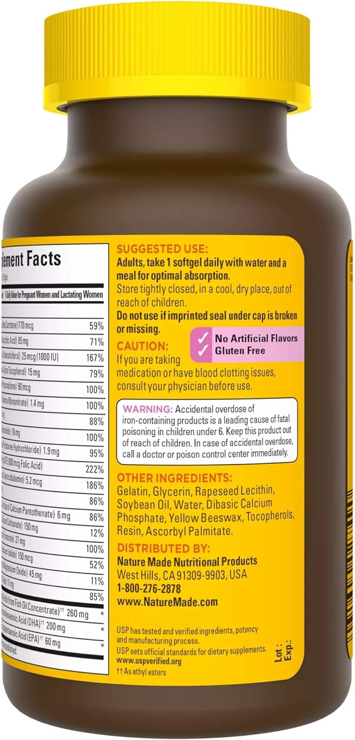 Prenatal Vitamin + DHA Softgel with Folic Acid, Iodine and Zinc, 90 Count