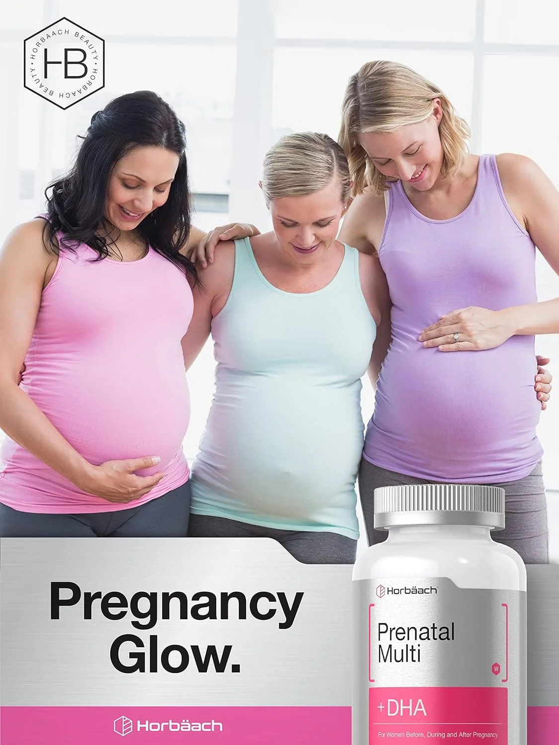 Womens Prenatal Multivitamin with DHA, Iron and Folic Acid | 90 Softgels | Non-GMO  Gluten Free | by Horbaach