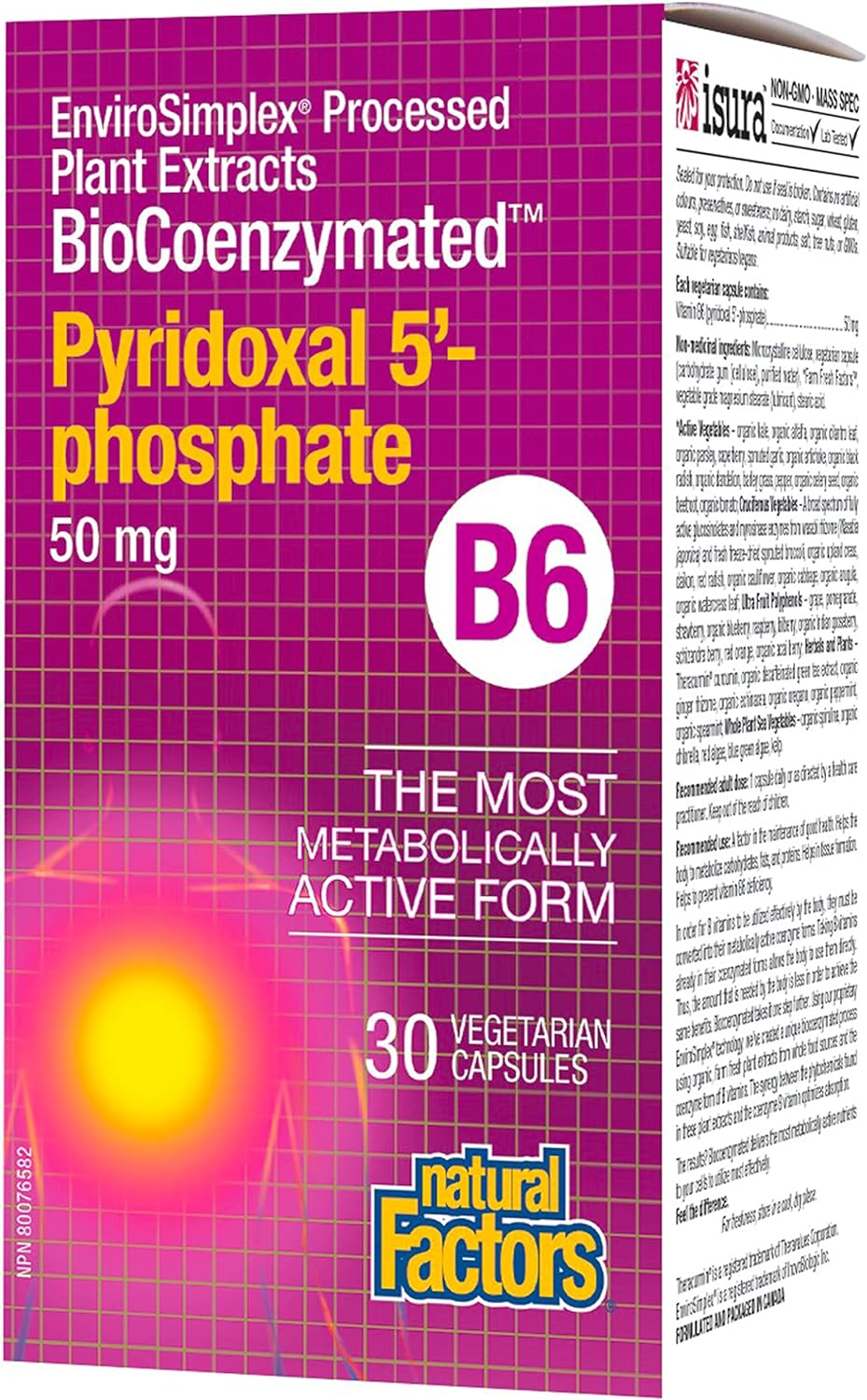 Natural Factors - Biocoenzymated Pyridoxal 5-Phosphate 50mg - 30 Vcaps