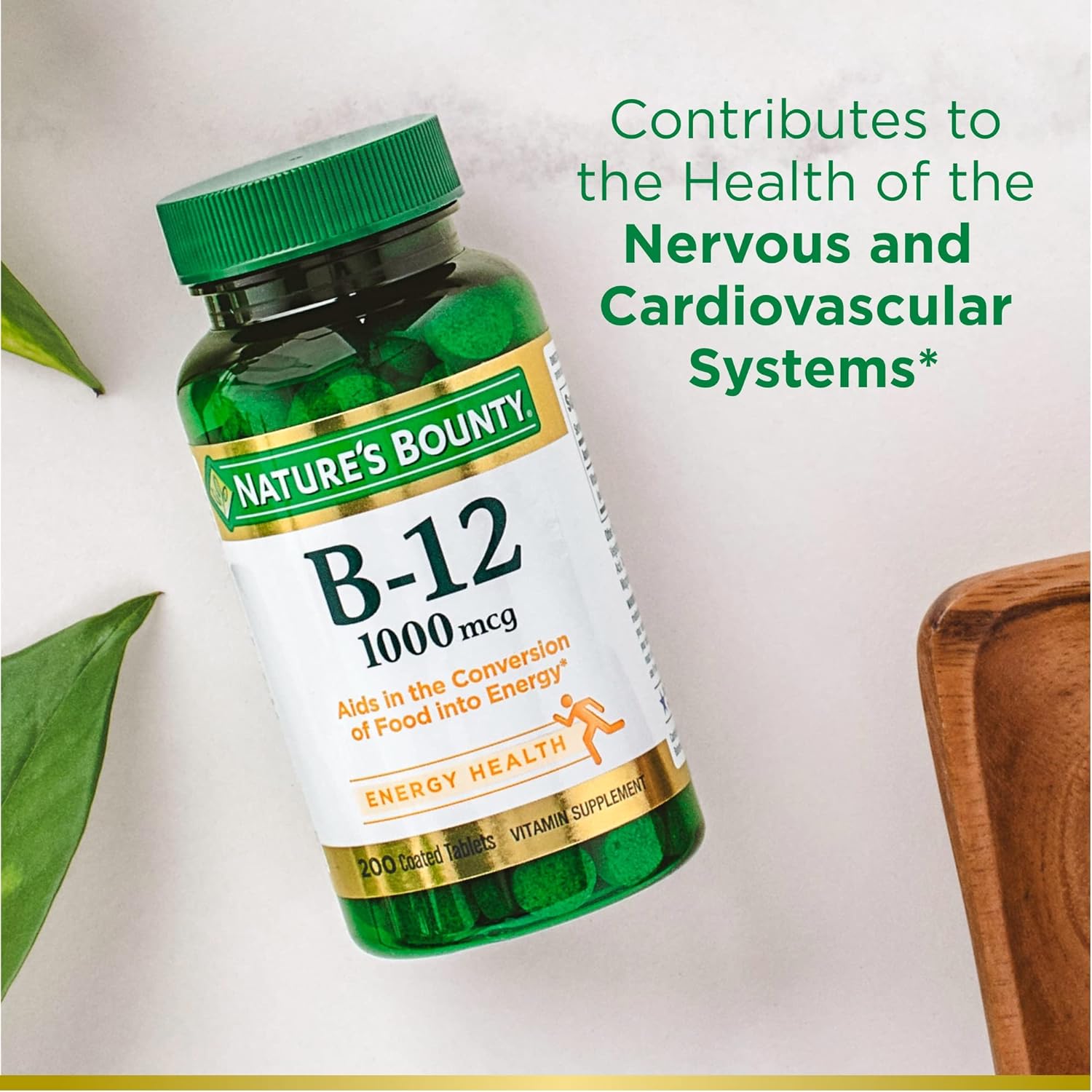 Natures Bounty Vitamin B12, Supports Energy Metabolism, Tablets, 1000mcg, 200 Ct