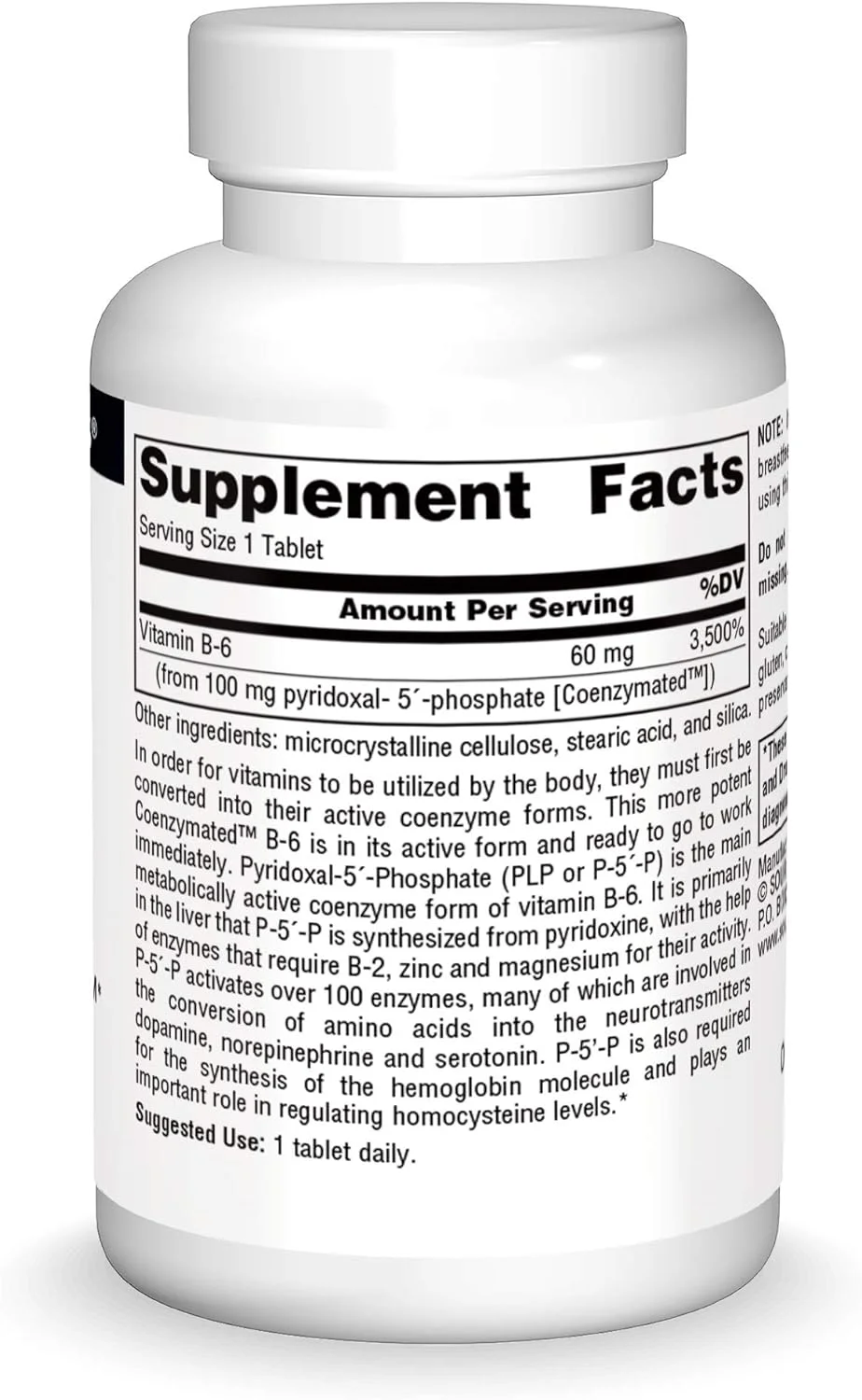 Source Naturals Coenzymated B-6, 100 mg Brain, Heart and PMS Support - 60 Tablets