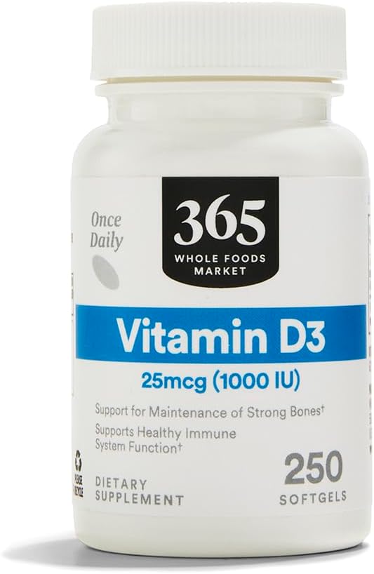 365 by Whole Foods Market, Vitamin D3 1000 IU, 250 Softgels