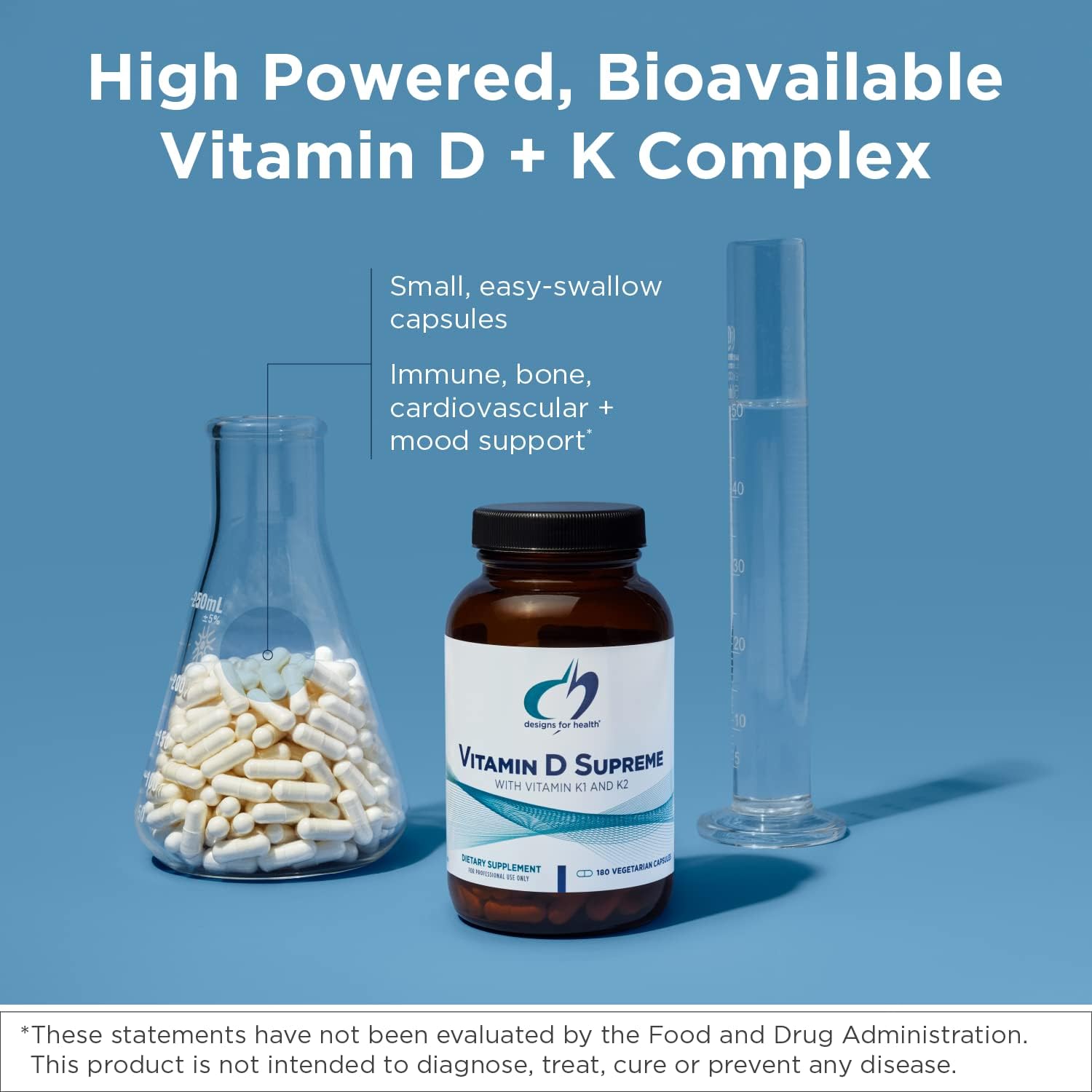 Designs for Health Vitamin D Supreme (60 Capsules) + Zinc Supreme (90 Capsules) Bundle - Vitamin D3 5000 IU with 2000mcg Vitamin K + Zinc Bisglycinate Chelate Immune Support (2 Products)
