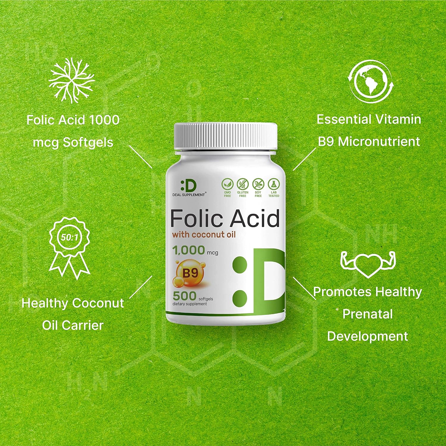 L Methylfolate 15mg Per Serving, 240 Veggie Capsules – Active Folic Acid Form (5-MTHF), Bioavailable Methylated Folate – Prenatal, Energy,  Brain Support Supplement – Non-GMO