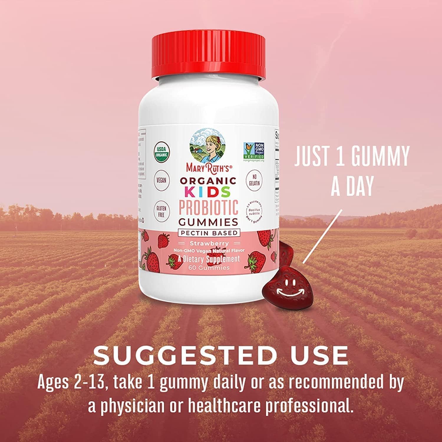Liquid Morning Multivitamin Raspberry Kids  Probiotic USDA Organic Gummies Bundle by MaryRuths | Immune Support | Kids Digestive  Gut Health Supplement for Men, Women  Kids