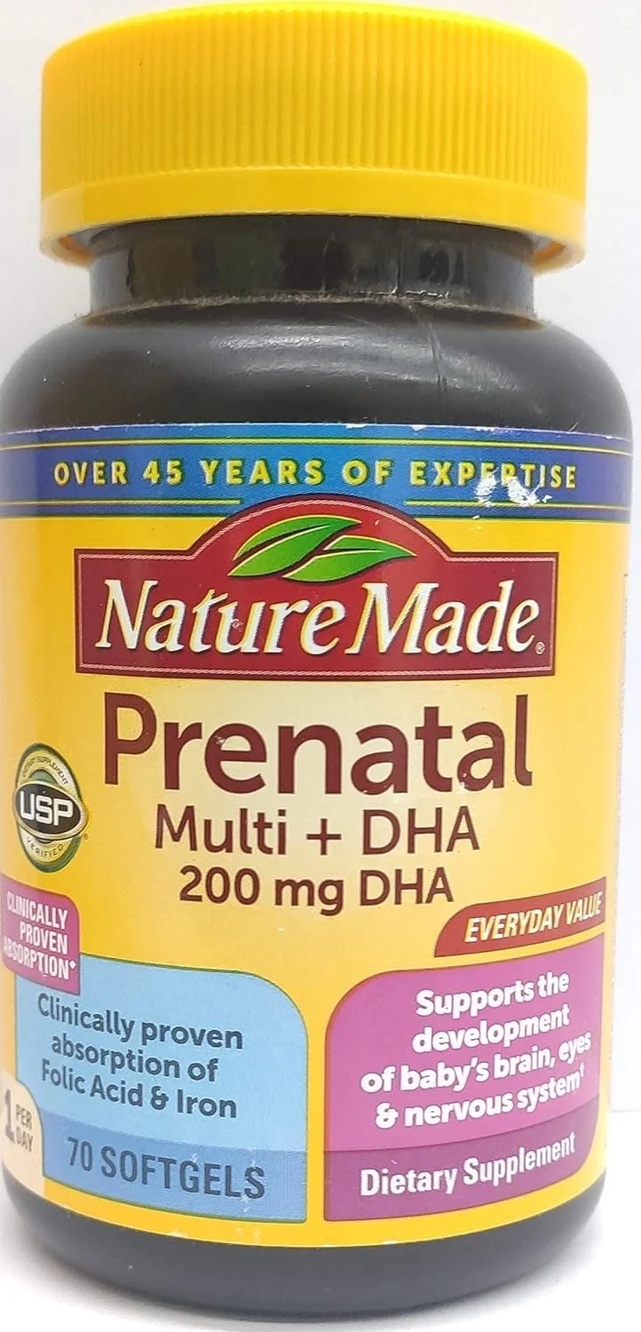 Nature Made Prenatal + DHA 200 mg Multivitamin Softgels 60 Ct