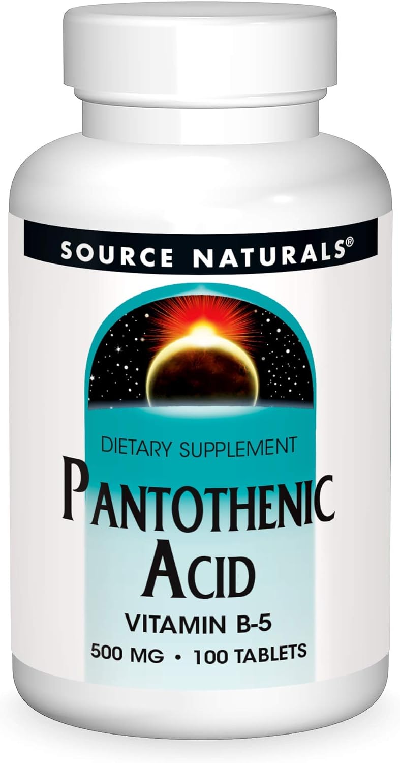 Source Naturals Pantothenic Acid 500 mg Vitamin B-5 Dietary Supplement - 100 Tablets