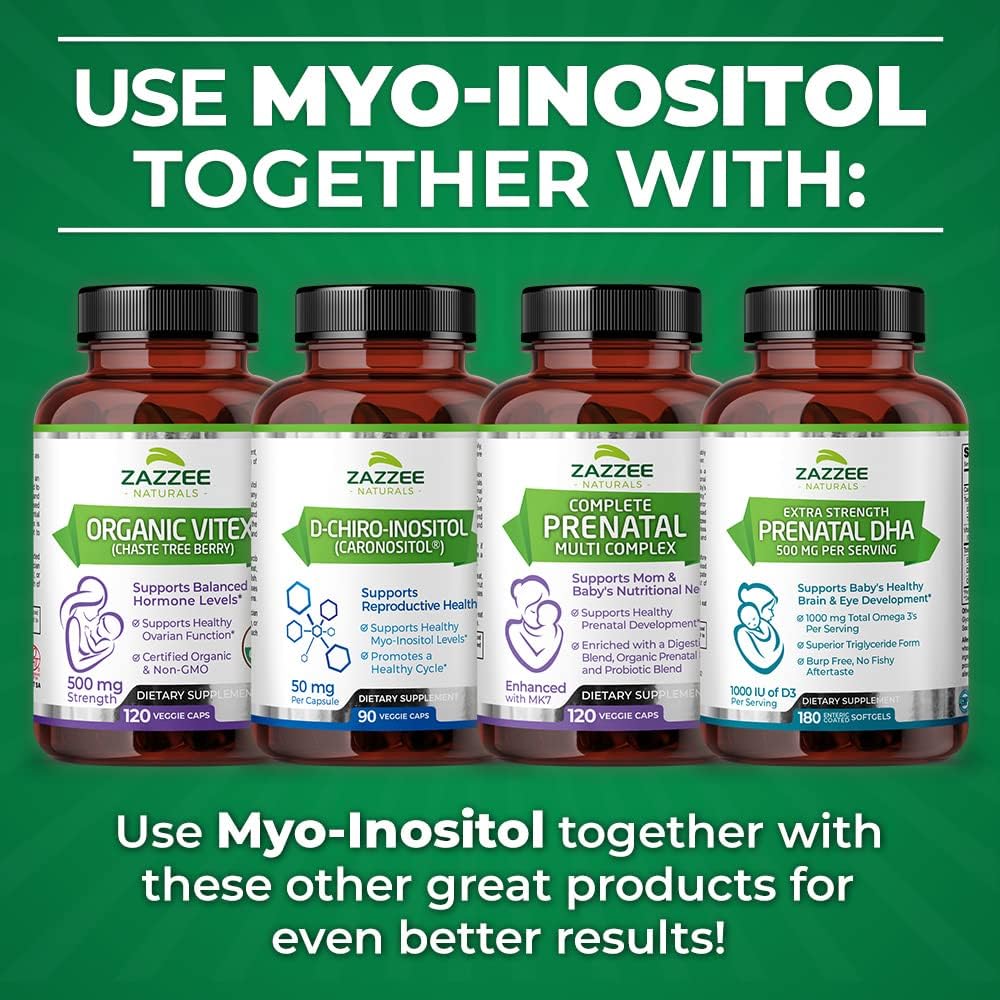 Zazzee Myo-Inositol Capsules and USDA Organic Fertility Support Tea