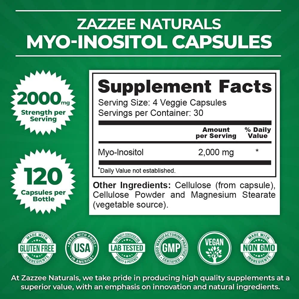 Zazzee Myo-Inositol Capsules and USDA Organic Fertility Support Tea