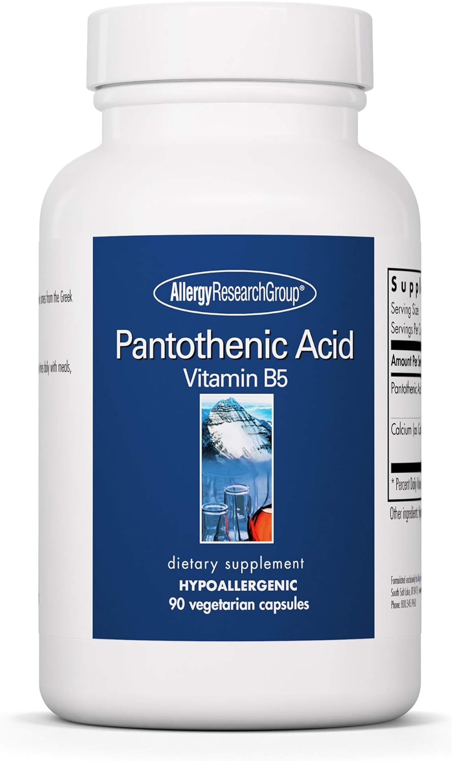 Allergy Research Group Pantothenic Acid, 500 Milligrams - 90 Capsules