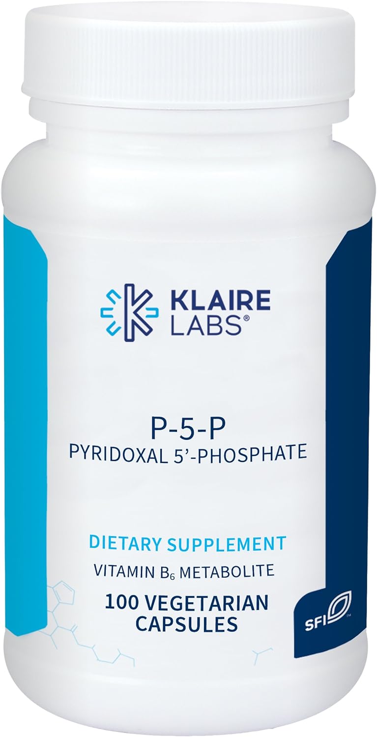 Klaire Labs P-5-P - 30 Milligrams of Bioactive Vitamin B6 Pyridoxal-5-Phosphate for Metabolic  Liver Support, Hypoallergenic (100 Capsules)