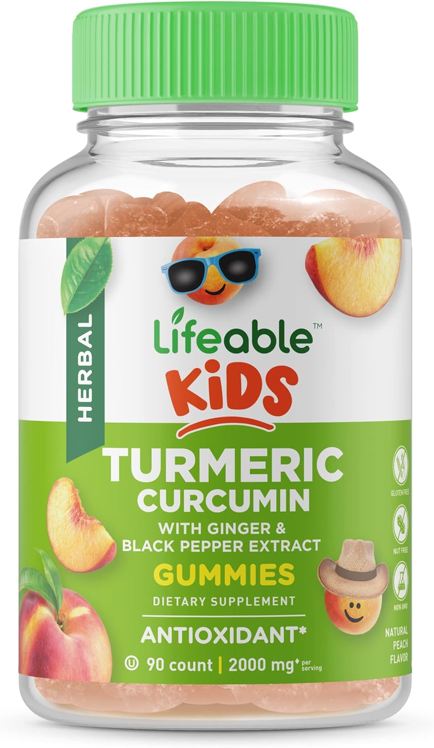 Lifeable Biotin Kids + Turmeric Curcumin Kids, Gummies Bundle - Great Tasting, Vitamin Supplement, Gluten Free, GMO Free, Chewable Gummy