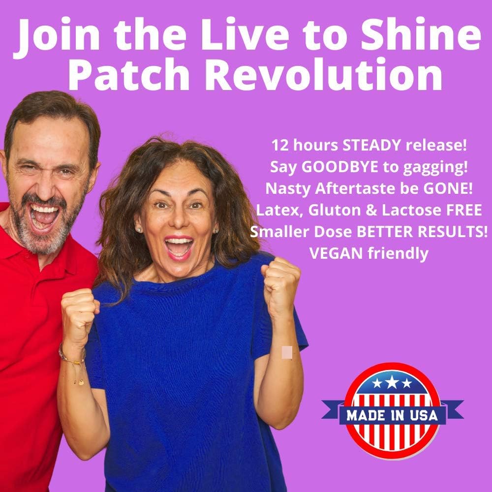 Live To Shine Energy Be Patch - Natural Ingredients for Energy, Alertness and Wellbeing - 30 Patches - USA Made