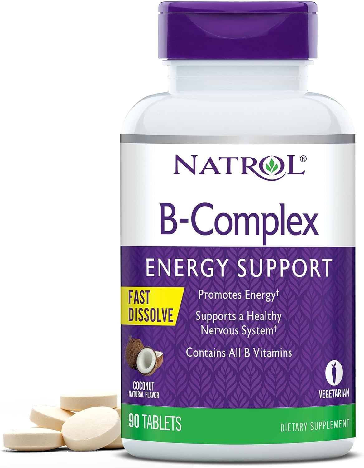 Natrol BComplex Fast Dissolve Tablets Flavor, Coconut, 90 Count