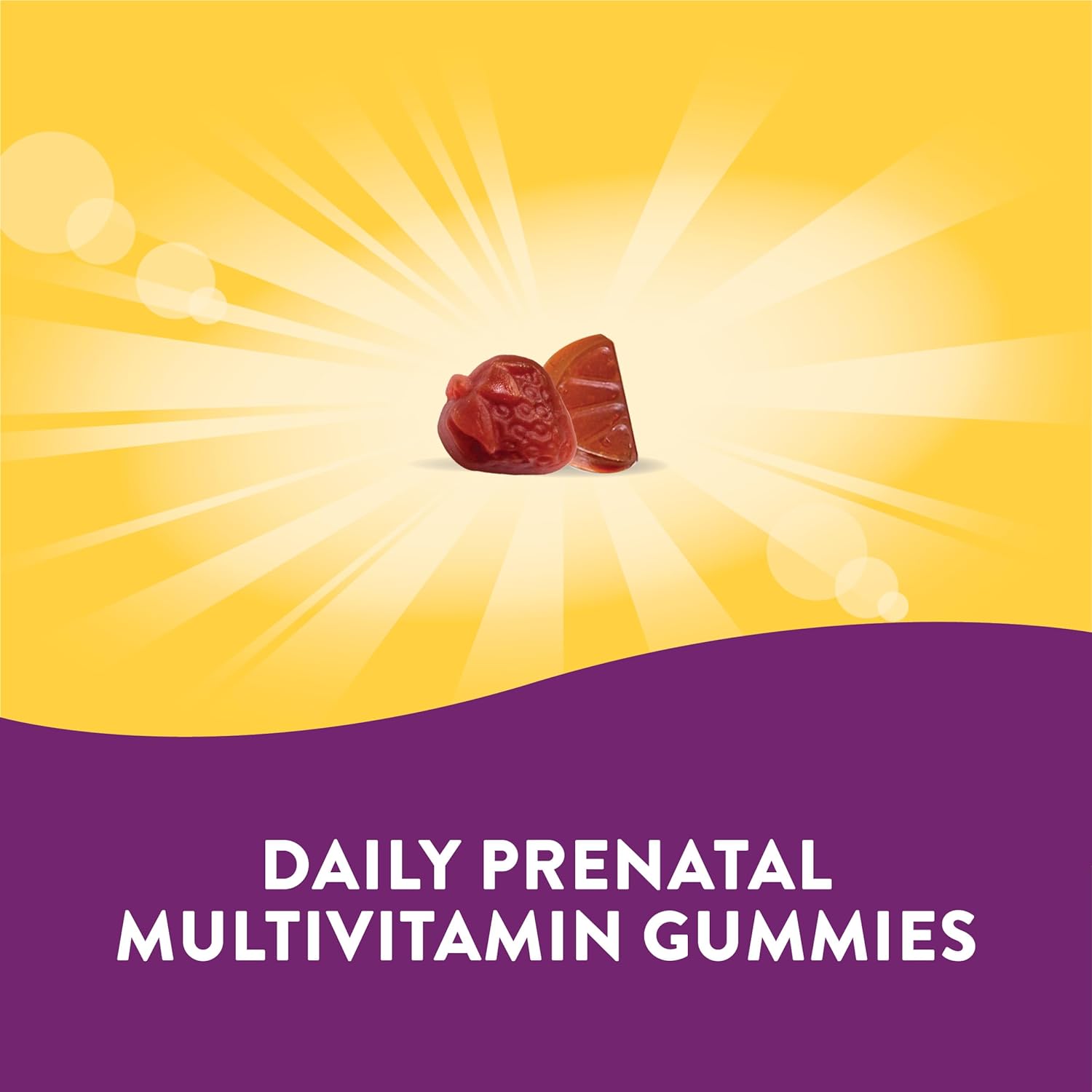 Natures Way Alive! Prenatal Gummies with DHA, Supports Babys Eye and Brain Development*, Orange and Raspberry Lemonade Flavored, 90 Gummies