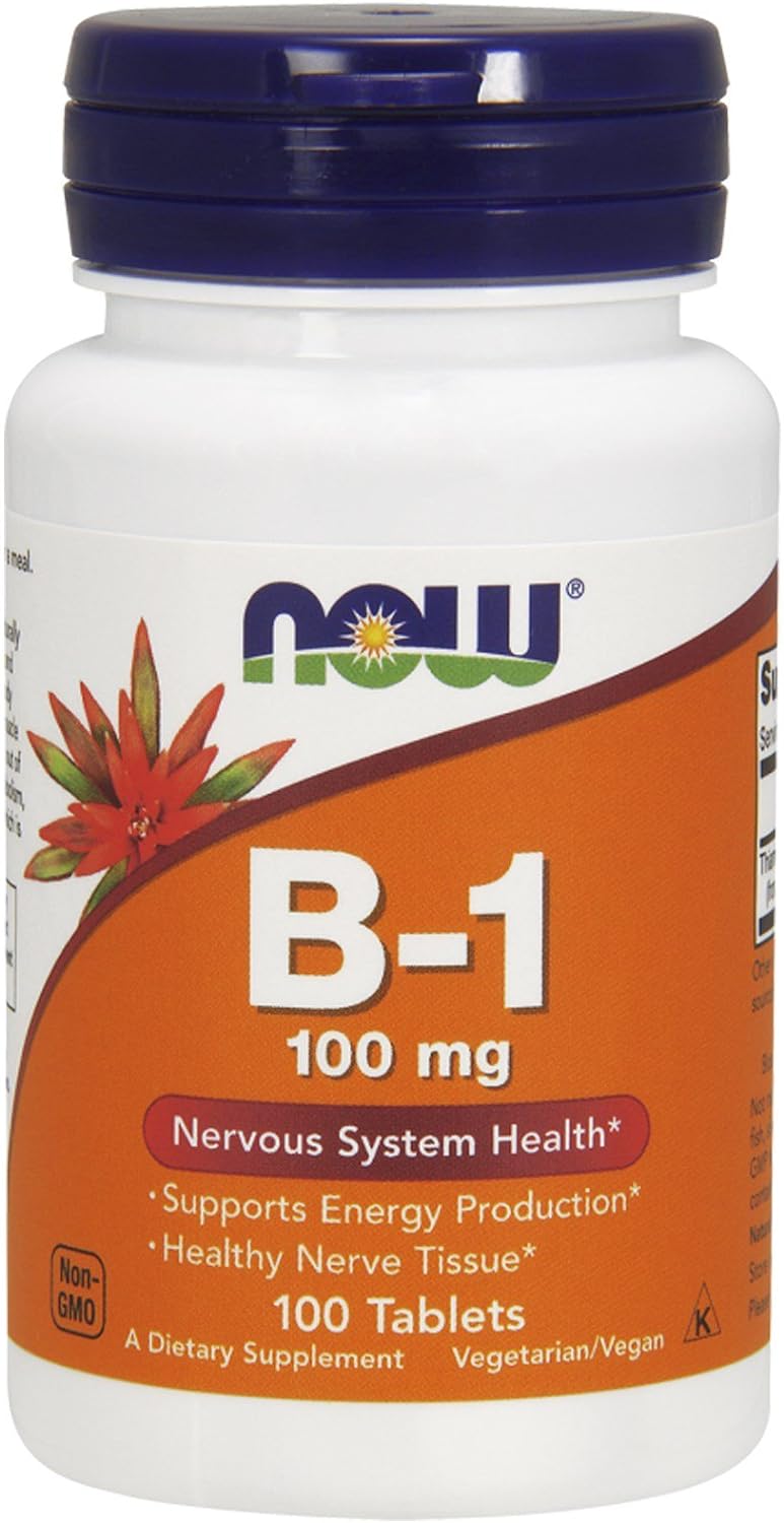 NOW Vitamin B-1 (thiamine) 100mg, 100 Tablets (Pack of 4)