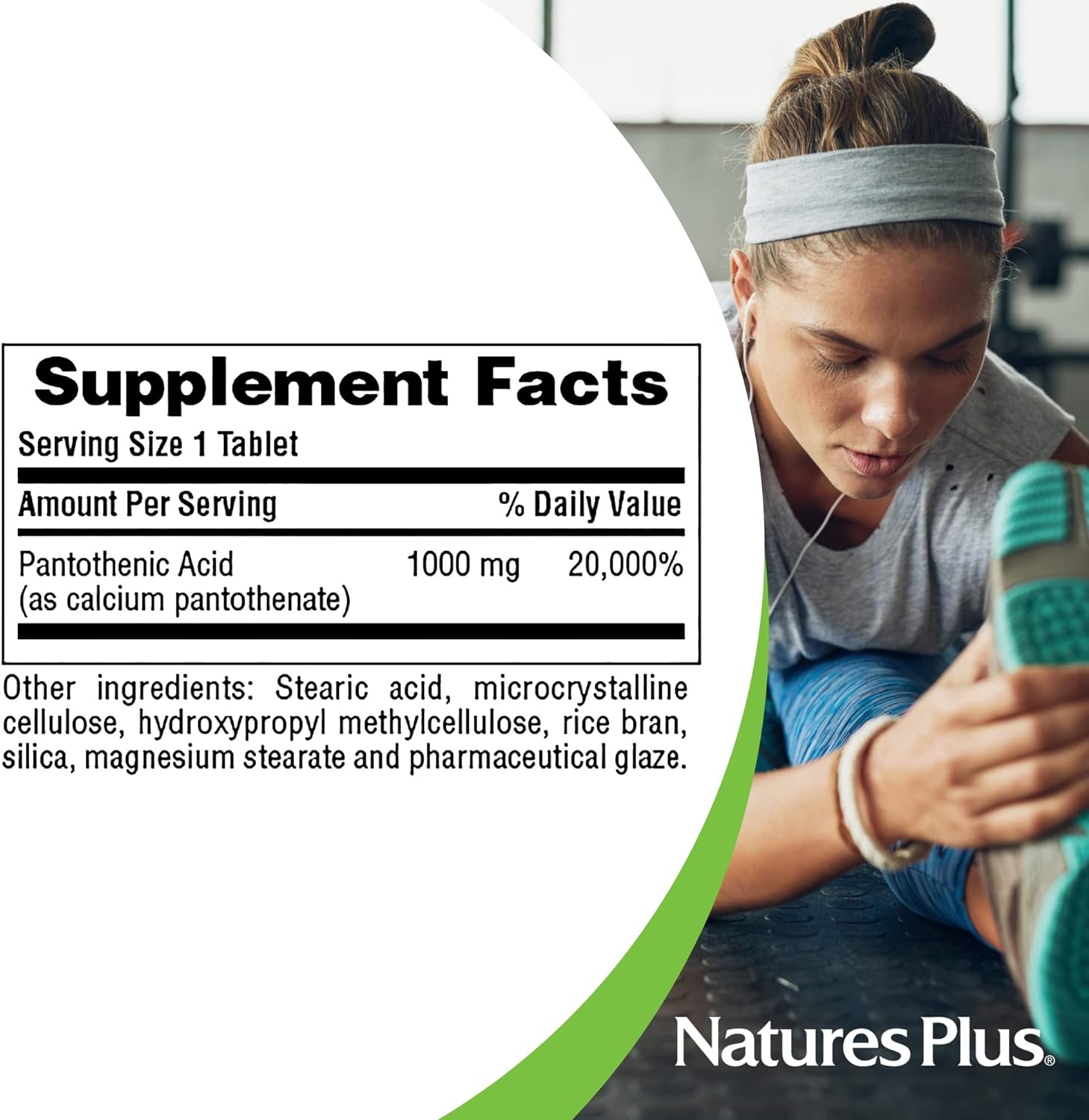 Pantothenic Acid, 1000 mg, 60 Tablets, NaturesPlus