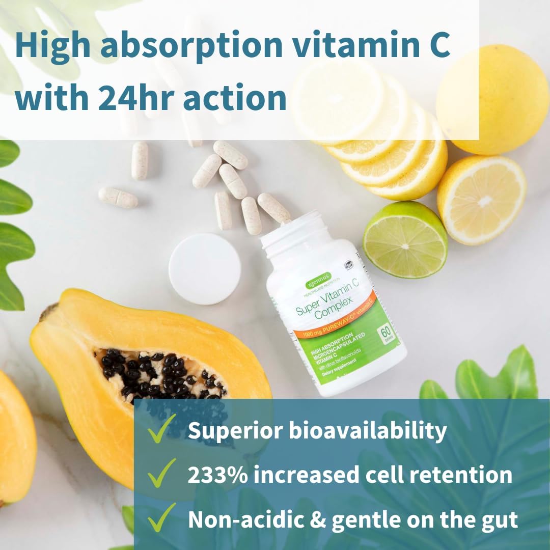 Super B-Complex  Super Vitamin C-Complex Vegan Bundle, Methylated Sustained Release B Complex and 1000mg High Absorption Vitamin C, by Igennus