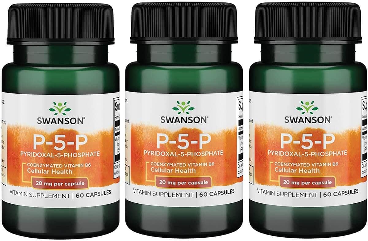 Swanson P-5-P (Pyridoxal-5-Phosphate) Coenzymated Vitaminb-6 20 Milligrams 60 Capsules