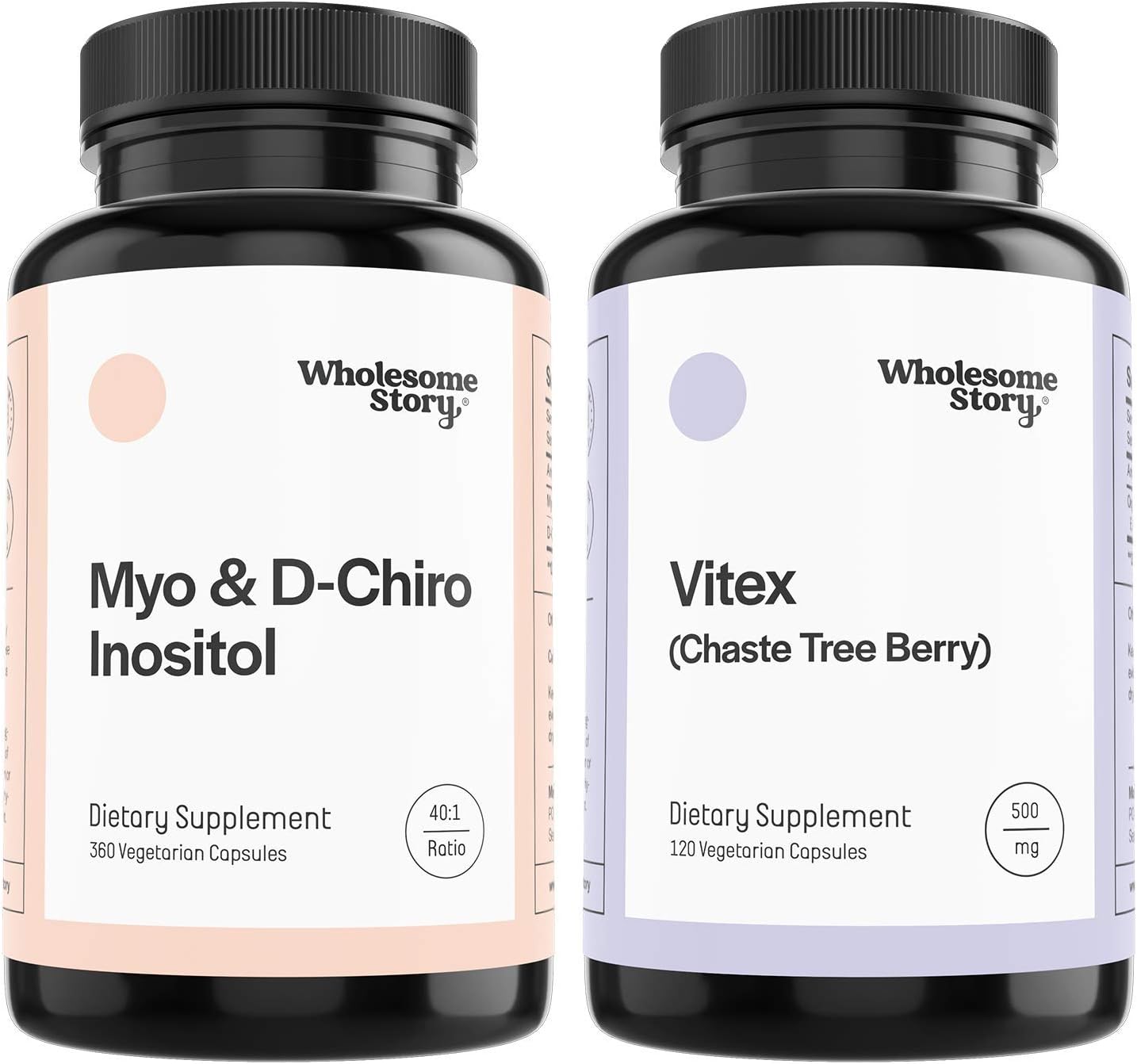 Wholesome Story Myo  D-Chiro Inositol (90-Day Supply) + Vitex | Hormone Balance, Healthy Ovarian Function  Fertility Support | Vegan Friendly