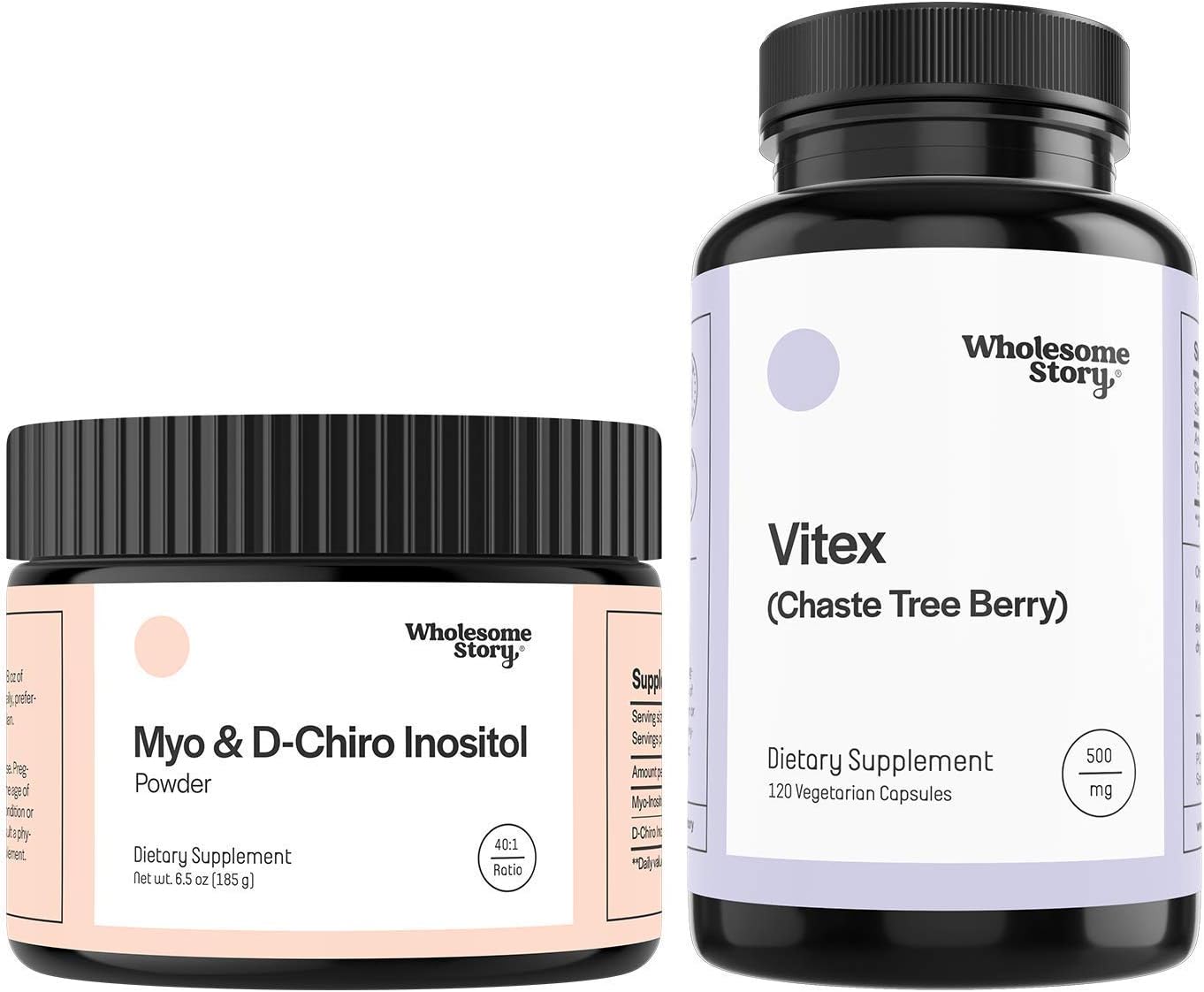Wholesome Story Myo  D-Chiro Inositol Powder (90-Day Supply) + Vitex | Hormone Balance, Healthy Ovarian Function  Fertility Support | Vegan Friendly
