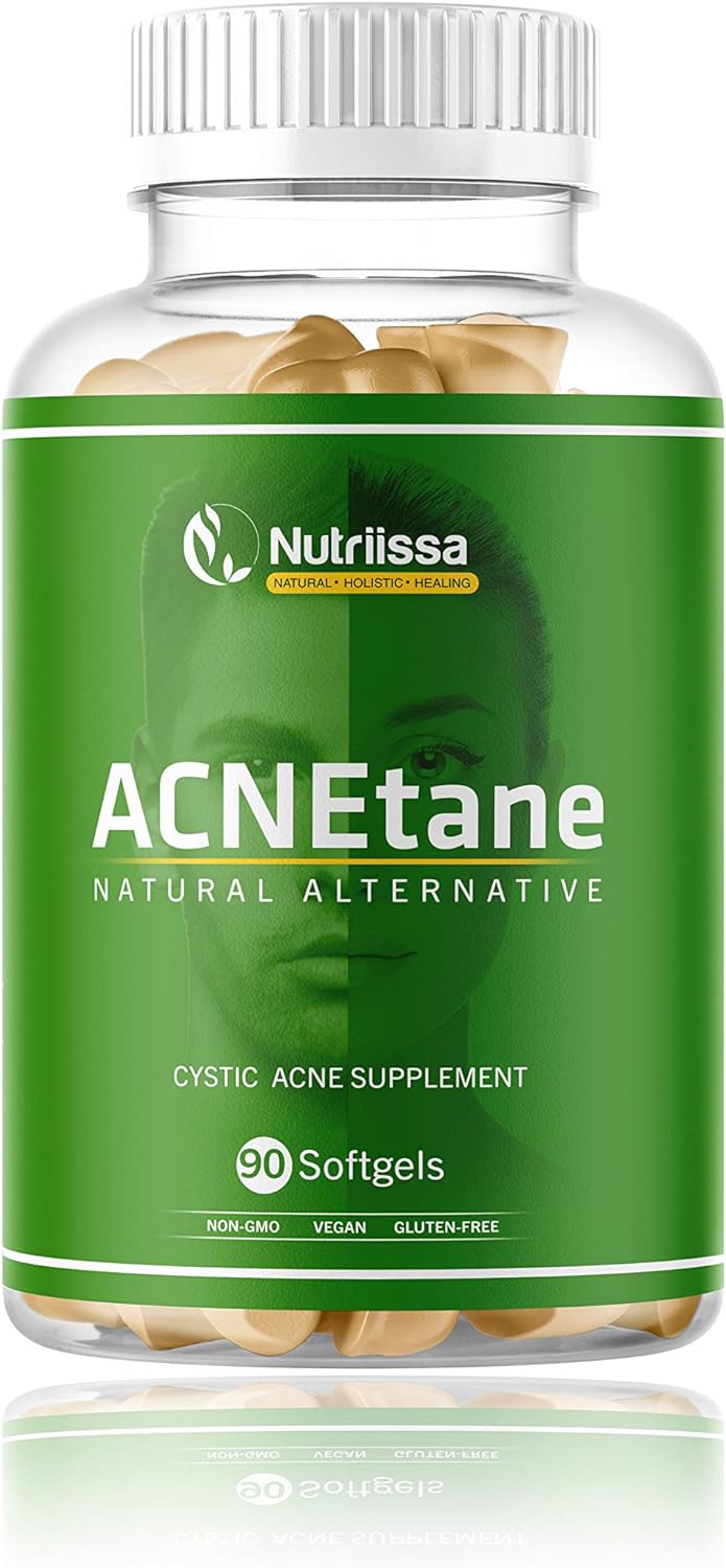 ACNEtane - All Natural Vitamin Supplement for Treating Acne, 90 Veggie Softgels (Treats Hormonal, Puberty,  Cystic Acne Internally)