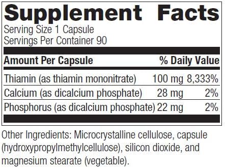 Bariatric Advantage Vitamin B1 thiamin - 100 mg Thiamin Mononitrate - Easy Digest - Designed for Bariatric Patients - Supports Energy Production* - Bariatric Supplement - 90 Count