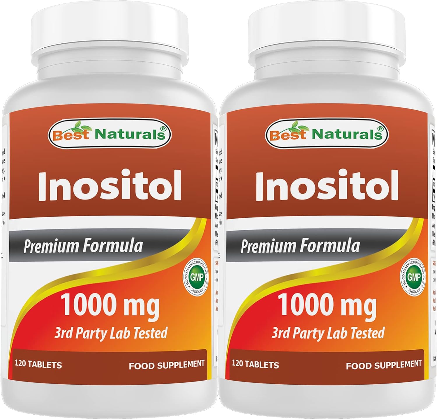 Best Naturals Inositol 1000 mg 120 Tablets (120 Count (Pack of 1)) (120 Count (Pack of 2))