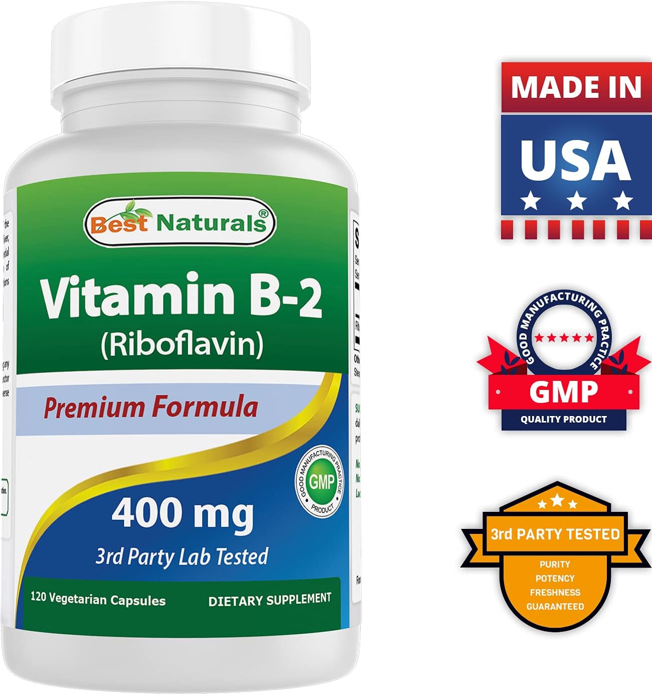 Best Naturals Probiotic 10 Strains  30 Billion CFU  Vitamin B2 (Riboflavin) 400mg