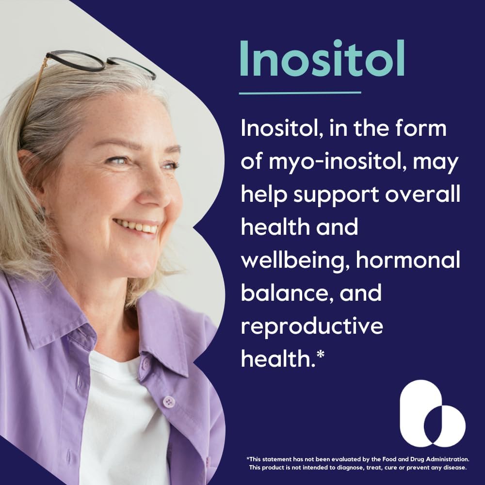 BESTVITE Inositol 750 mg as Myo Inositol (120 Vegetarian Capsules) - No Stearates - Vegan - Non GMO - Gluten Free