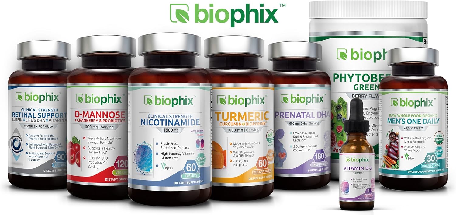 biophix B-3 Nicotinamide 1500 mg 60 Tablets Maximum Strength Timed Release - Nicotinic Amide Niacin Natural Flush-Free Vitamin Formula - Supports Skin Cell Health